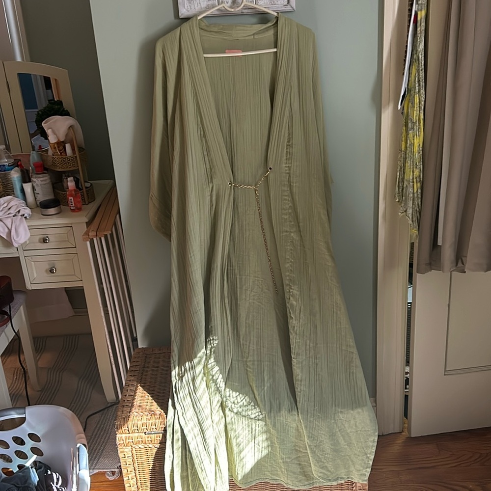 Powder (brand) green robe with chain. Brand new.